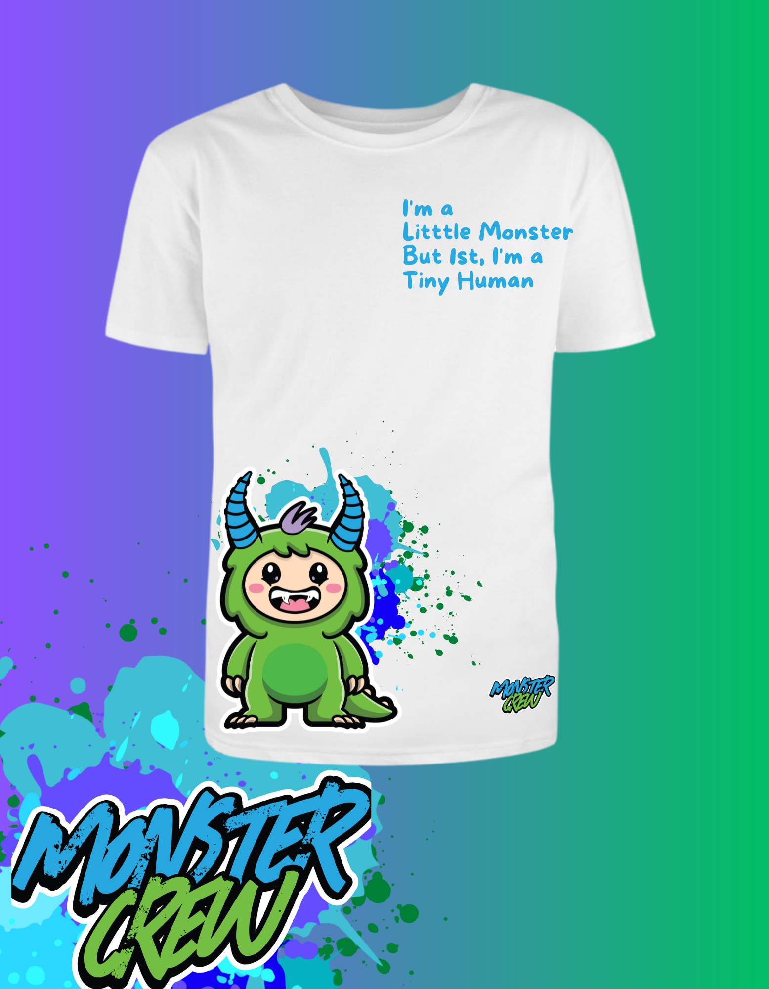 all monsters are human shirt 'Hendrix' I'm A Tiny Human Kids Tee White / Chocolate / 5T