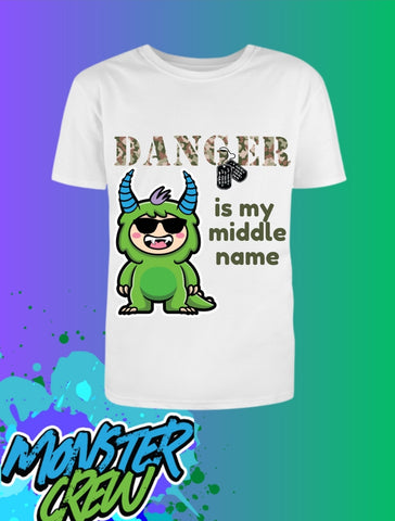 'Hendrix' "DANGER is My Middle Name" Kids Tee