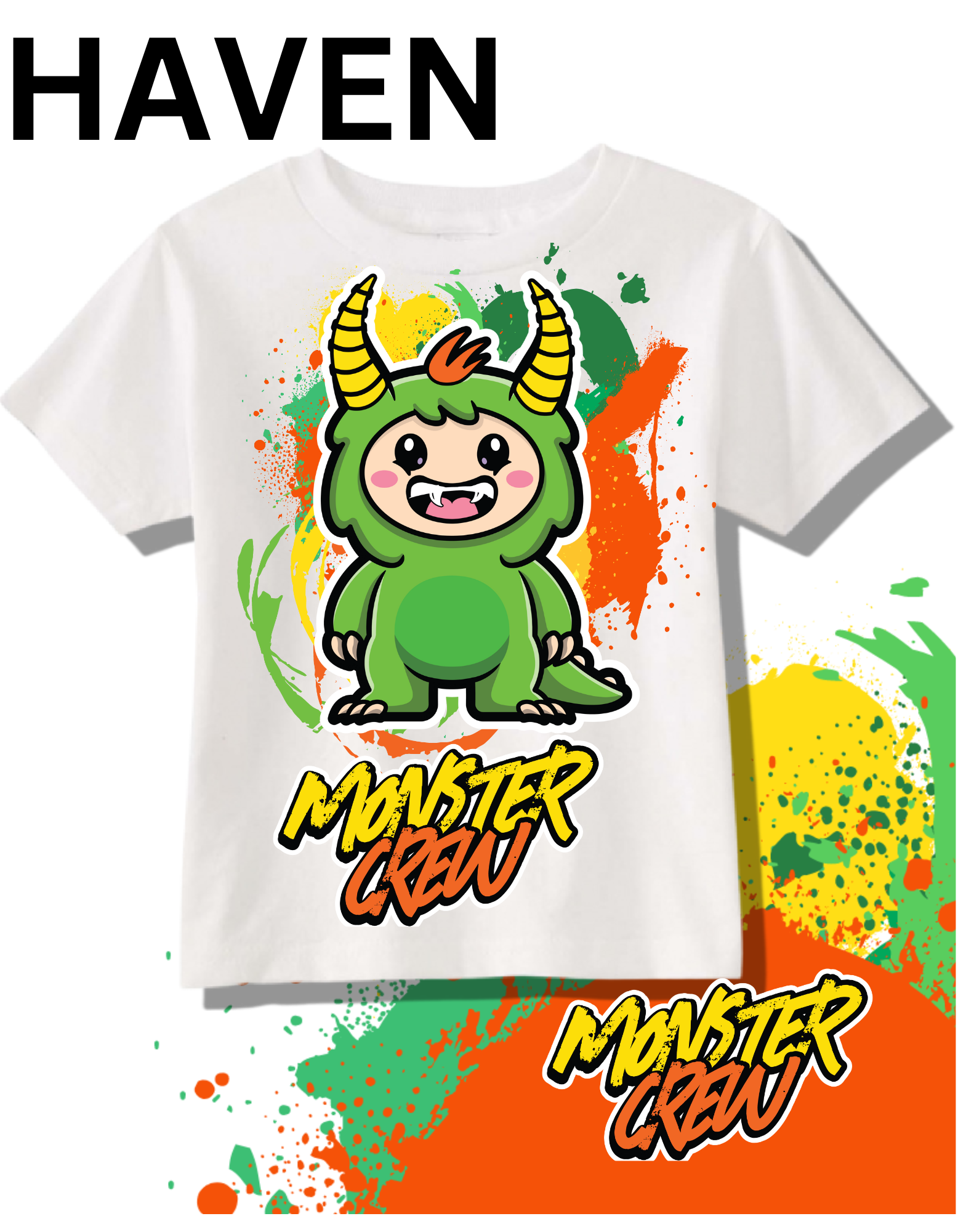 'Haven' Kids Paint Splatter Logo Tee