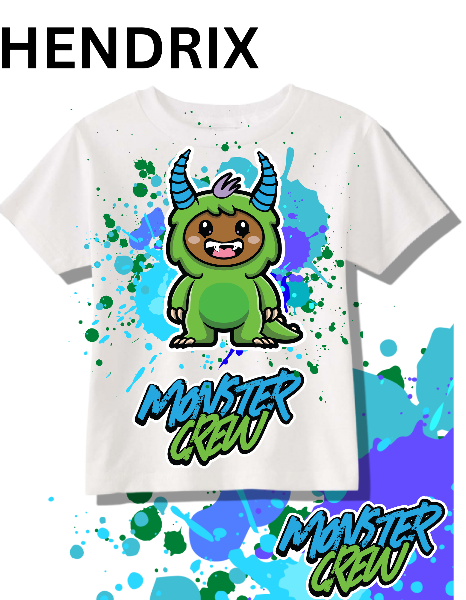 'Hendrix' Kids Paint Splatter Logo Tee