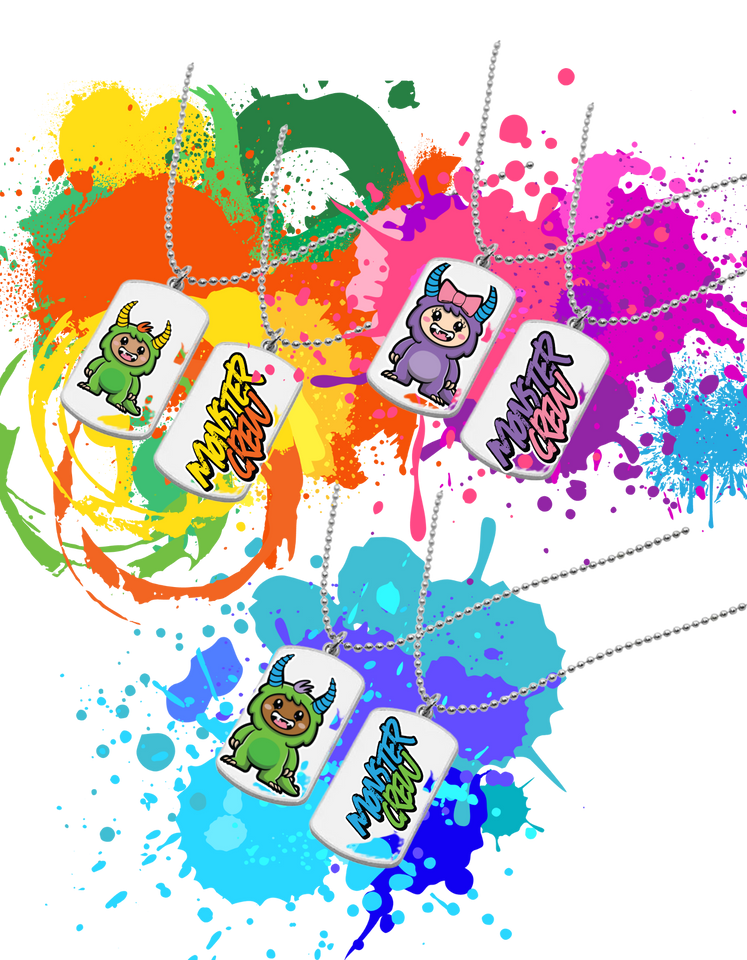 Kids Monster tag necklace