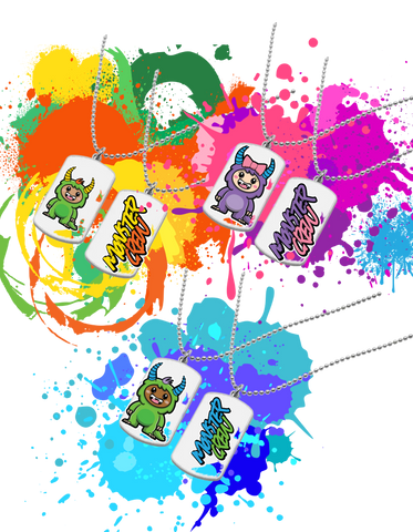 Kids Monster tag necklace