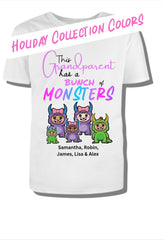 'Holiday' Bunch of Monsters Grandparent Custom Adult Tee